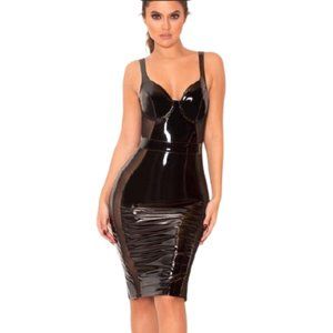 House of CB London Farilla Black PVC Dress